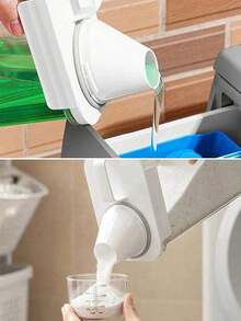 1100/1800/2300ml Refillable Laundry Detergent Dispenser Bottle, Suitable For Powder Detergent, Fabric Softener, Bleach, Etc., With Labels, Dorm Use, Can Also Store Dish Soap, Bathroom Products, Room Decor - Multicolor - View 8