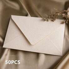 50/100pcs White Linen Texture Envelopes, Wedding Invitation Envelopes, Cards/Letters/Postcards Packaging Envelopes - White - View 9