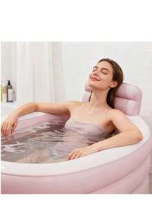 Freestanding Bathtub, Inflatable Bathtub, Bath Ball (Random Color) Combo Set, Ideal For Bathroom Soaking, Post-Work Relaxation, Gym Ice Bath Tub, Durable Pvc Material, Foldable For Storage, 2 Size Options, Included Bath Ball, Suited For Compact - A - View 6