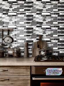 1 Roll Self Adhesive Kitchen Backsplash Wallpaper Tile Self Sticking Waterproof Countertop Wallpaper Bathroom Kitchen Birthday Graduation Gift Wall Sticker Room Wall Decor - a - View 1