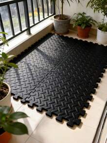 20pcs Soft EVA Fitness Mat Set - 20pcs Black EVA Interlocking Fitness Mats, Soft, Non-Slip, Waterproof, Suitable For Home Gym, Training And Shaping - Multicolor - View 2