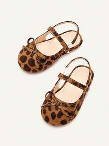 Cozy Pixies Sepatu Flat Bayi Serbaguna untuk Musim Semi dan Gugur, Gaya Putri dengan Pita, Sepatu Pesta untuk Anak Perempuan, Bayi, Anak-anak, Lucu dan Menyenangkan, Motif Leopard, Gaya Pastoral Retro. - cetak leopard - View 8