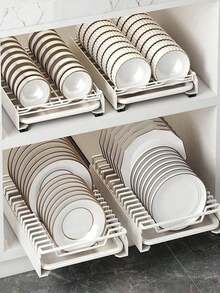 Pull-Out Cabinet Storage Rack, Suitable For Drawer Bowls Or Drying Racks Inside Kitchen Cabinets, Also Suitable For Pull-Out Storage Drawers Under Kitchen Sink - White - View 4