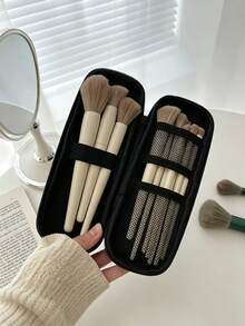 Haus Hana New Portable Makeup Brush Bag For Women, Mini Travel Cosmetic Brush Pouch, Storage Holder For Eyebrow Pencils & Eyeshadow Brushes - Multicolor - View 1