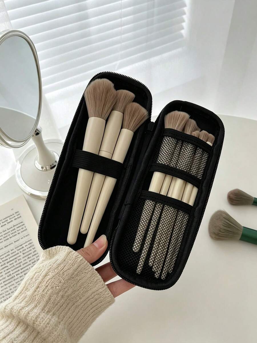 Haus Hana New Portable Makeup Brush Bag For Women, Mini Travel Cosmetic Brush Pouch, Storage Holder For Eyebrow Pencils & Eyeshadow Brushes - Multicolor - View 1