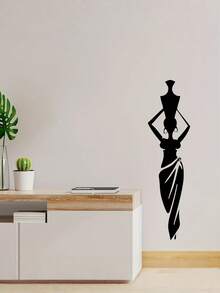 1PC Vinyl Self Adhesive Waterproof Removable Durable African Culture Dance Pitcher Vase Pattern Wall Decals Stickers For Living Room Bedroom Office Home Decor Gift For Women Girls - multicolor - View 2