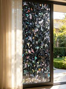 Shading Window Film, Shading Curtain, Tinted Glass Sunshade Privacy Curtain, Suitable For Family Rooms, Creating A Dark Sleep Environment, Controlling Indoor Temperature, No Adhesive Required, Black - Black - View 12
