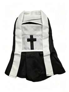PETSIN 1PC Nun Themed Pet Cosplay Costume, Funny Photo Outfit For Medium & Small Dogs Cats - Black and White - View 9