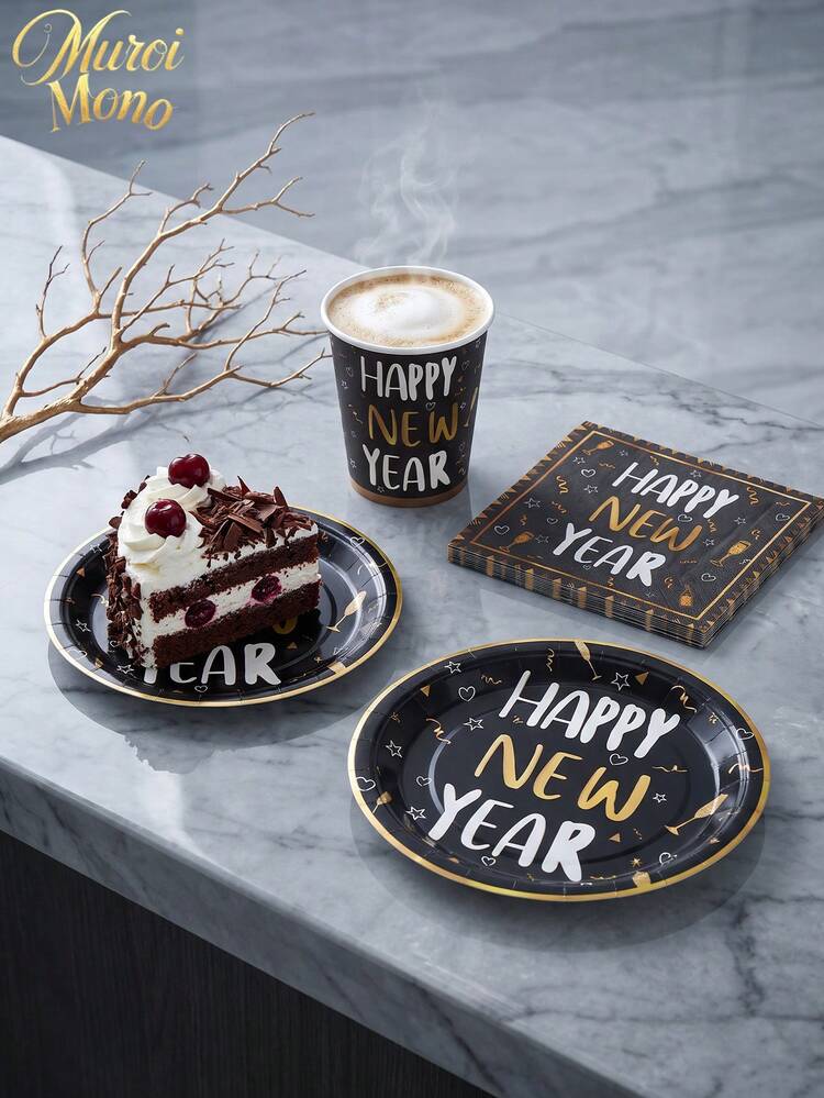 Muroi Mono 25/100 Pieces Of Disposable Party Supplies, Including Disposable Paper Plates, Napkins, Cups, Suitable For Dessert Service, Party Decorations, Various Events, And Gatherings, Including Christmas. - Style 1 - View 5