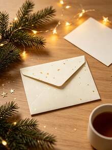 Gold-Flecked Special Paper Envelope & Letter Set, Vintage Thick Premium Invitation Card, Postcard, Wax Seal - A - View 8