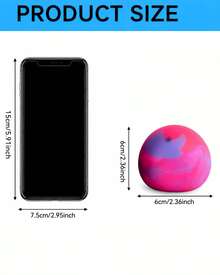 Hape 1個可攜式粉紫色星球壓力球，6cm/2.36in 彩色旋渦PVA填充擠壓球，光滑TPR外層，柔軟掌心握感手捏配件，適用辦公桌、辦公室、居家、旅行 - 彩色 - 查看 4