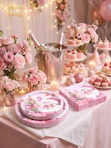 Muroi Mono 25/75 Pieces Of Disposable Party Supplies, Including Disposable Paper Plates, Napkins, Cups, Suitable For Dessert Service, Party Decorations, Various Events, And Gatherings, Including Christmas. - Style 3 - View 6