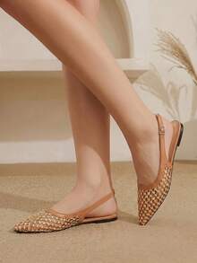 Styleloop Ladies, Willow Nails, Buckles, Flat Shoes. - Light brown - View 7