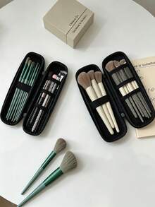 Haus Hana New Portable Makeup Brush Bag For Women, Mini Travel Cosmetic Brush Pouch, Storage Holder For Eyebrow Pencils & Eyeshadow Brushes - Multicolor - View 4