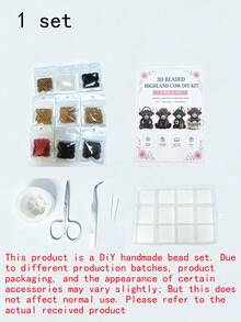 1套DIY串珠套件，可用於製作可愛3D牛裝飾品，附彩色珠子與說明書，創意手縫編織與藝術馬賽克串珠套件，適合成人、青少年與初學者 - A - 查看 9