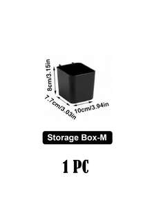 Black Pegboard Wall Organizer Kit With Hooks, Shelves And Storage Bins, Modular Wall Mount Hole Board Display Rack, Easy Install DIY Space Saving Storage For Desk Accessories Stationery Decor Gaming Bedroom Office Wall Decor - Black - View 18