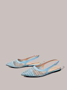 Styleloop Señoras, Uñas de Sauce, Hebillas, Zapatos Planos. - Azul claro - Ver 3
