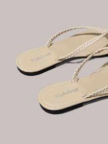 Styleloop Ladies, Willow Nails, Buckles, Flat Shoes. - Apricot - View 9