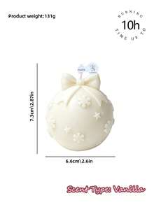 Muroi Mono Christmas Bow Tie Spherical Aromatherapy Candle, Snowflake&Star Patterns, With The Top Designed In An Exquisite Bow Tie Shape. Available In A Variety Of Soft Colors, It Is Suitable For Home Decoration And Creates A Warm And Healing Festive Atmosphere - Snowflake bow christmas ball - View 4