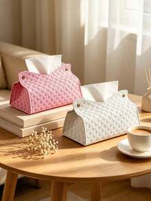 1-5PCS Woven Pattern High Capacity Durable Lightweight Decorative Tissue Box Toilet Paper Storage Organizer Multiple Colors For Living Room Kitchen Dining Room Bedroom Holiday Wedding Gift Home Decor - View 6