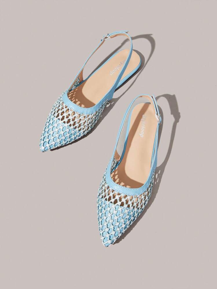 Styleloop Ladies, Willow Nails, Buckles, Flat Shoes. - Light blue - View 1