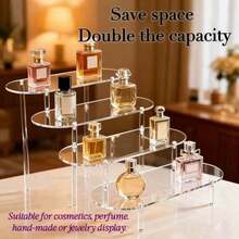 1pc Transparent Acrylic Tiered Display Stand, Versatile Desktop Acrylic Organizer For Figurines, Perfumes, Cosmetics, Accessories. Multi-Layer Organizer Display Stand Cake Stand Perfume Rack, Home Storage Display Stand Jewelry Cosmetics Display Stand - Multicolor - View 7