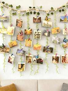 1 set Tempat Pajangan Foto Tanaman Hijau Buatan, Dekorasi Dinding Foto Anyaman Tali, Ornamen Foto Bunga Daisy Putih, Klip Foto Anyaman, Dekorasi Dinding Rumah Kreatif, Pajangan Kartu Foto dan Memo, Perlengkapan Pesta Pernikahan - beraneka warna - View 4