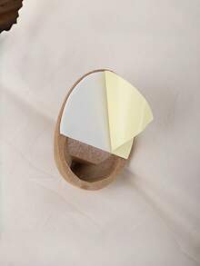 1Set Wood Grain Plastic Oval Self Adhesive Hooks No Drill Wall Mounted Strong Sticky Multi Purpose Hanger Rack For Kitchen Bedroom Bathroom Towel Robe Key Bag Coat Hat Umbrella Storage Organizer Decor - Multicolor - View 4