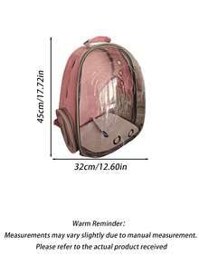 Large Capacity Cat Backpack, Transparent Breathable Pet Carrier, Portable Cat Bag, Pc Material, Zipper Closure - Multicolor - View 16