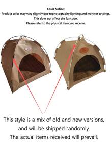 1pc Cat Tent Bed With Built-In Cooling Rattan Mat, Breathable Anti-Scratch Pet Cave House, All-Season Small/Medium Pet Kennel, Indoor/Outdoor Portable - Multicolor - View 8