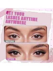 1 Set Of 4pcs Magnetic Eyeliner And Magnetic Eyelashes Kit - Natural Look Reusable , Enhance And Lengthen Lashes, (If You Don't Know How To Wear, Please Open The Attached Video.) 3D Curly And Fluffy No Glue Comfortable Wear, With Strong Magnets - Multicolor - View 2