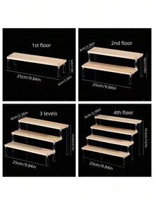 Perfume Stand Organizer Acrylic Display Risers Cupcake Display Stand Holder Large Shelf Risers For Figures, Dessert Shelves For Party, Riser Stand For Decoration And Organizer Dolls Collections Display Food Dessert Stand Jewelry Display Stand Clear - Beige - View 2