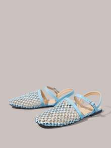 Styleloop Wanita, Paku Willow, Gesper, Sepatu Datar. - Biru muda - View 9