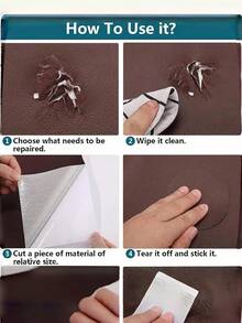 1pc Self Adhesive Leather Repair Patch Flexible Waterproof Mend Tape For Sofa Couch Electric Bike Effective Scratch Tear Restoration Upholstery Refurbishment Sticker Practical Furniture Leather Fixing Accessory Daily Household Repair Supplies - Multicolor - View 8