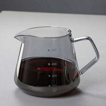 1件組手沖咖啡沖煮設備－含玻璃濾杯與咖啡壺、木製底座，專業咖啡沖煮套組，適合居家/辦公室/送禮（含玻璃濾杯與耐熱底座） - H - 查看 2