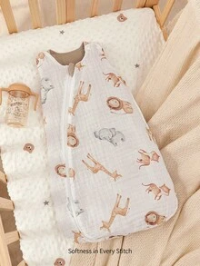 Cozy Pixies 1 Baby Sleeping Bag, Double-Sided Coffee Lion Deer Party Print Pattern, Soft And Comfortable, Suitable For Newborns, Certified By Oeko-Tex - Multicolor - View 3