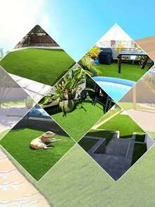 Artificial Grass Mat Indoor Outdoor, Fake Lawn Rug For Balcony Garden Decor, Synthetic Turf Carpet For Beach Essentials, Pool Swimming Games, Patio Play Mat - Green - View 7