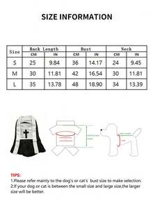 PETSIN 1PC Nun Themed Pet Cosplay Costume, Funny Photo Outfit For Medium & Small Dogs Cats - Black and White - View 4