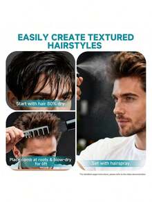 1 buah Sisir Penambah Volume Bergigi Lebar, Sisir Penambah Volume Akar Rambut Unisex, Sisir Rambut Keriting, Sisir Penata Poni, Sisir Penata Tekstur, Cocok untuk Semua Jenis Rambut, Portabel dan Ringkas, Mudah Disimpan, Cocok untuk Penggunaan Sehari-hari, Perjalanan, dan Kantor - Beraneka warna - View 5