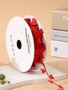 1/2PCS 10m Satin Soft Durable DIY Versatile Heart Continuous Pattern Ribbon Creative Gift Wrapping Party Decor Bouquet Tying Box Packaging Craft Supplies For Valentine Day Celebration - love - View 8
