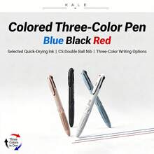 Pulpen Ballpoint 3 Warna, Pulpen Ballpoint Multiwarna 3-in-1 yang Dapat Ditarik dengan Tinta Hitam, Merah, Biru Cepat Kering, Pulpen Ballpoint Ujung Ganda CS, Pulpen Multiwarna Warna Lembut, Untuk Kantor, Sekolah, Mencatat, Menulis, Menandai, Kembali ke Sekolah - Bulat - View 5
