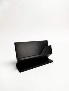 1PC Large Capacity Premium Metal Business Card Holder Display Organizer Black Minimalist Durable Scratch Resistant Non Slip Portable For Office Desk Home Conference Reception Exhibition Professionals Entrepreneurs White Collar Workers Gift - multicolor - View 3