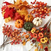 99/400Pcs Stems Artificial Flowers, Orange Red Berry Twigs, Hand-Twisted Floral Branches For DIY Crafts, Vase Arrangements, Autumn & Halloween Table Centerpieces, Party & Home Decor - Multicolor - View 6