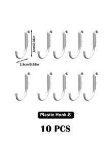 White Plastic Pegboard Wall Organizer Set With Shelves Hooks Storage Cups, DIY Splice Wall Mount Hole Display Rack, Easy Installation Space-Saving Storage For Stationery Photos Small Decor, Desk Wall Storage For Bedroom Study Office - White - View 22