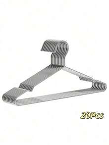 20pcs Stainless Steel Clothing Hangers With Shoulder Grooves: Non-Slip, Durable, Ideal For Coats, Suits, Dresses, And Home Storage - Multicolor - View 10
