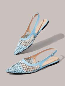 Styleloop Señoras, Uñas de Sauce, Hebillas, Zapatos Planos. - Azul claro - Ver 9