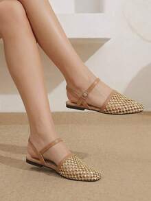 Styleloop Women's Flat-Soled Shoes, Straw Fabrics, Mary Jane, Bohemian Vacation Style Wear, A Must For Summer Travel, Breathable And Versatile - Brown - View 8