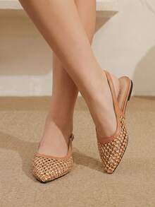 Styleloop Ladies, Willow Nails, Buckles, Flat Shoes. - Light brown - View 2