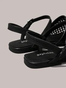Styleloop Women's Flat-Soled Shoes, Straw Fabrics, Mary Jane, Bohemian Vacation Style Wear, A Must For Summer Travel, Breathable And Versatile - Black - View 9