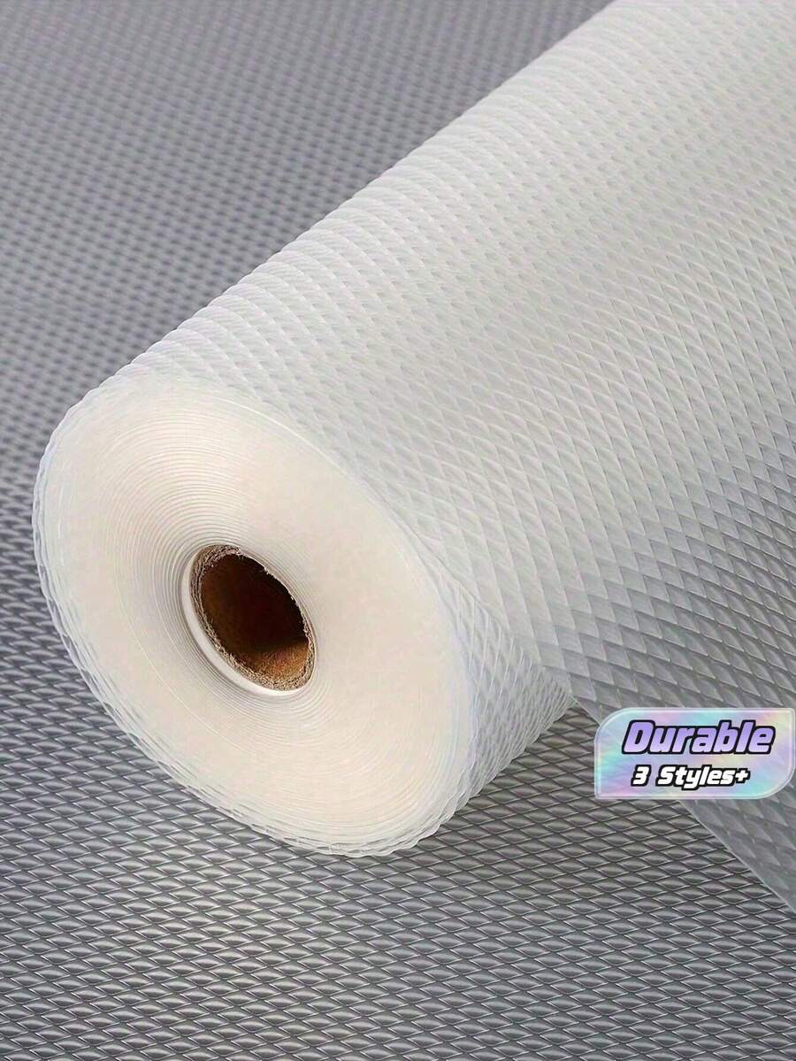 1 Roll Cabinet Refrigerator Liner, Waterproof Oil-Resistant Cabinet Liner, Easy To Clean Convenient Drawer Mat, Lightweight EVA Plastic Material, Non-Adhesive Cabinet Refrigerator Liner. - View 1